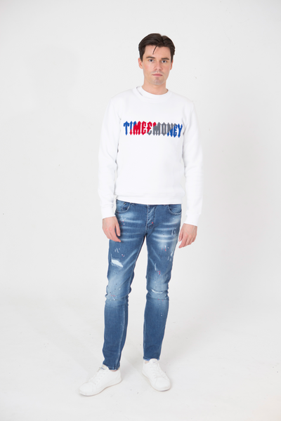 TIM SIGNITURE CREWNECK JUMPER  - WHITE