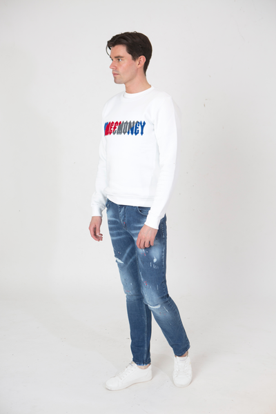 TIM SIGNITURE CREWNECK JUMPER  - WHITE