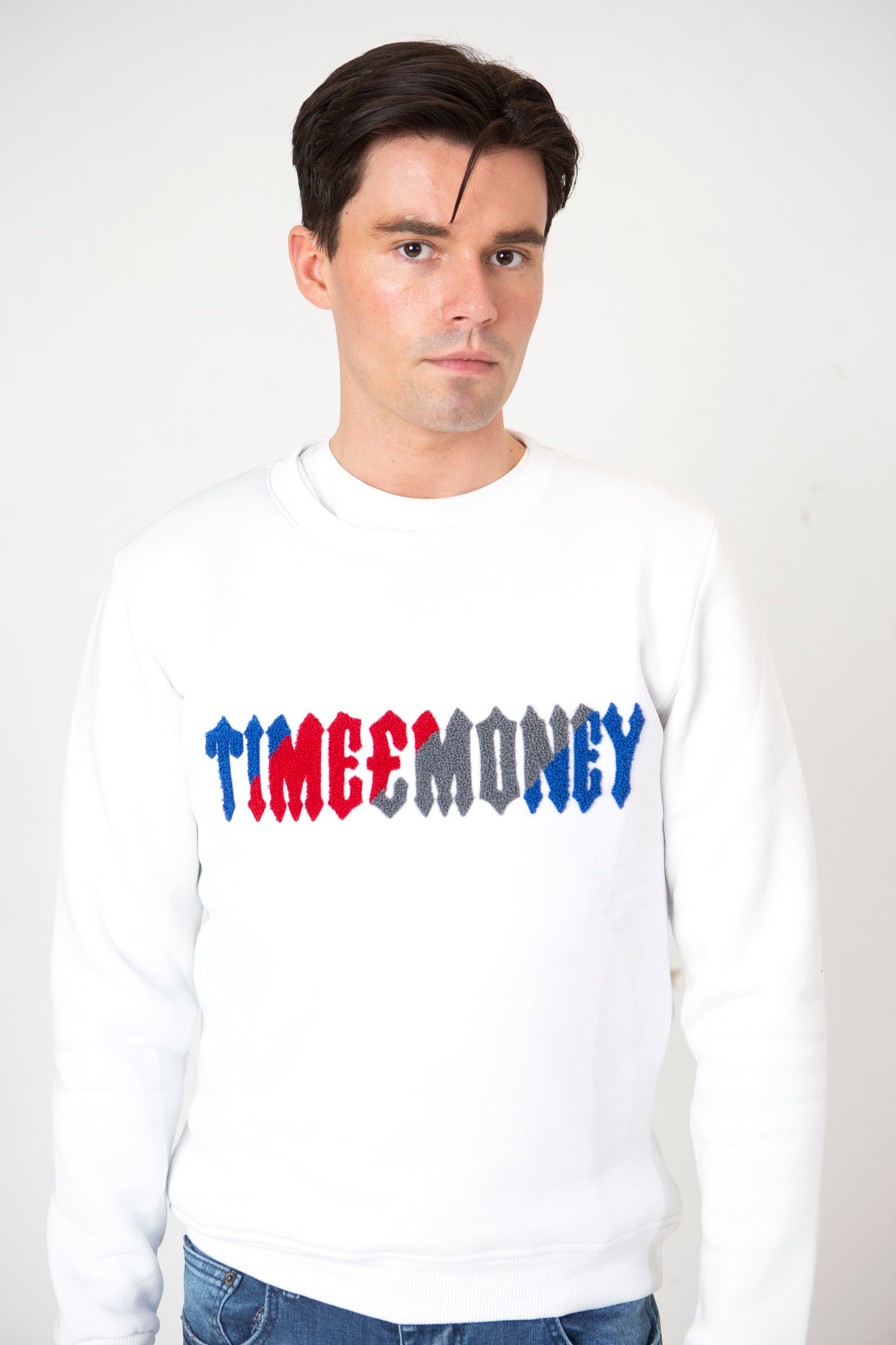 TIM SIGNITURE CREWNECK JUMPER  - WHITE