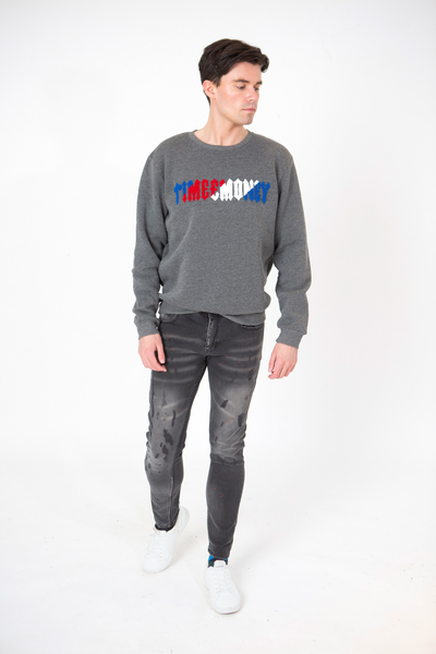 TIM SIGNITURE CREWNECK JUMPER  - GREY