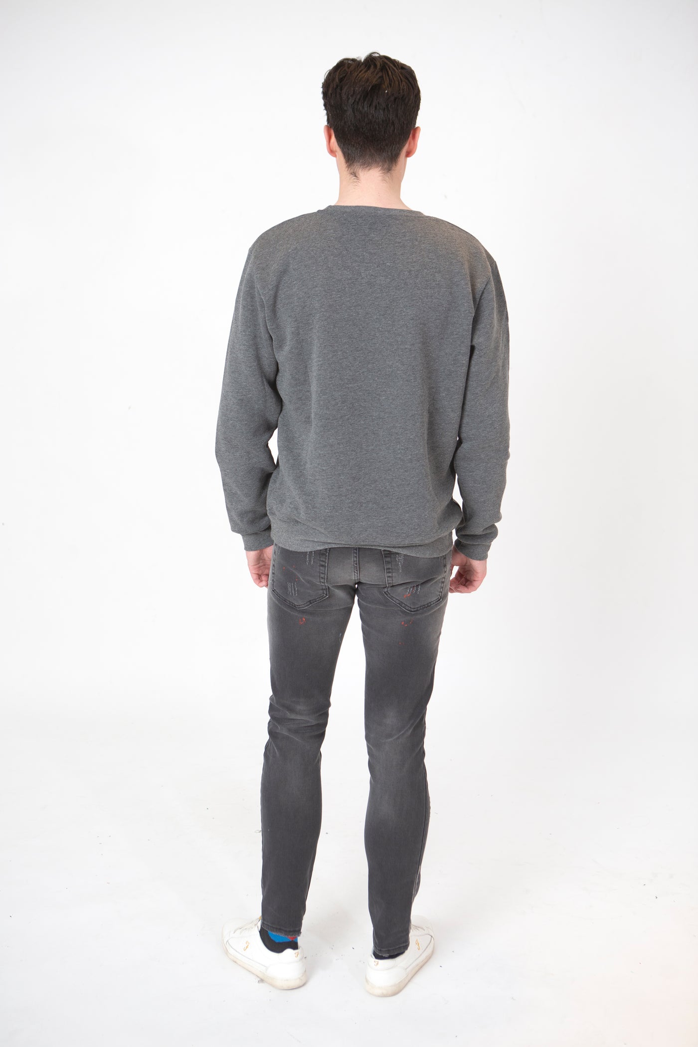 TIM SIGNITURE CREWNECK JUMPER  - GREY