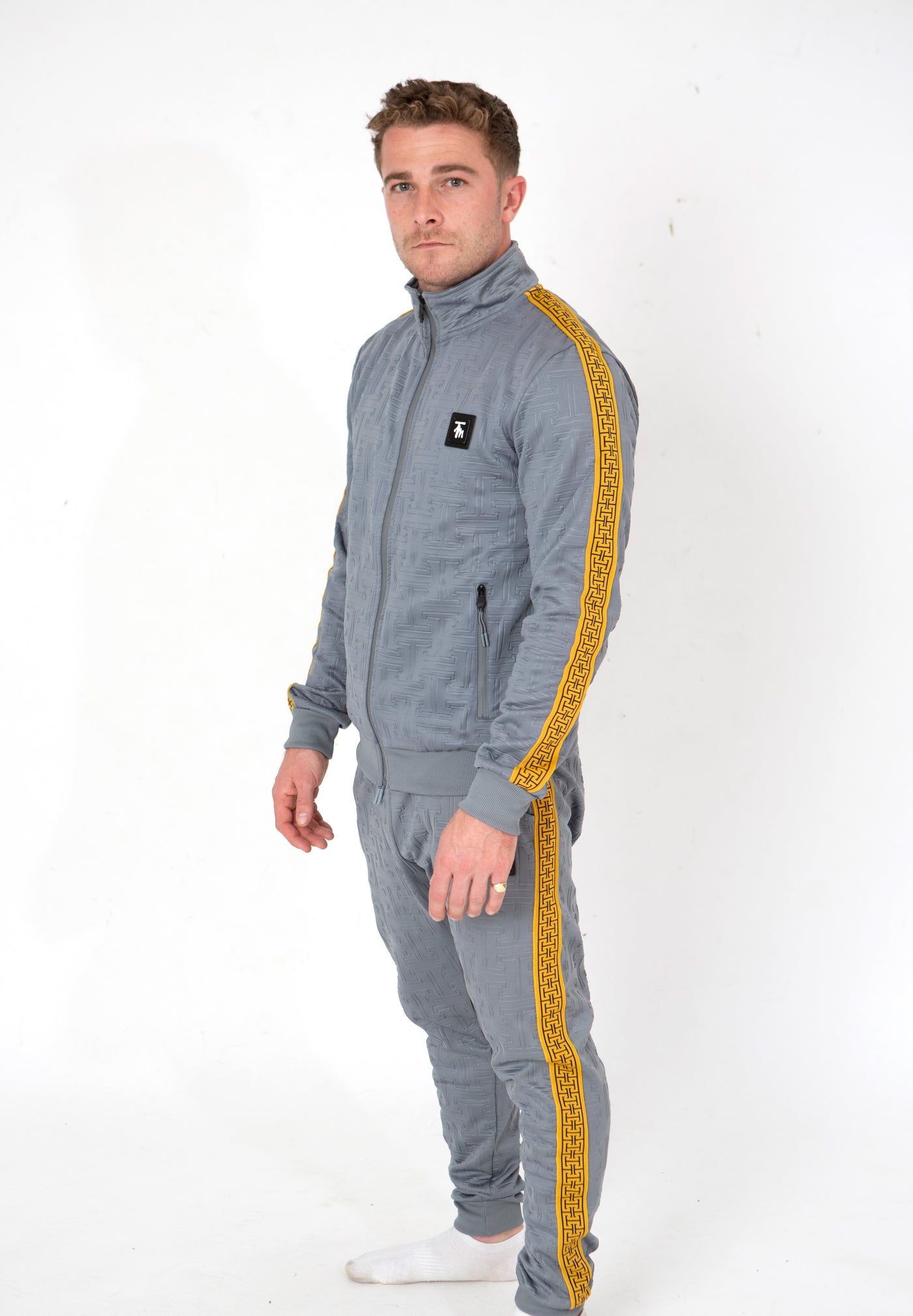 HRM FITTED COLLARED TRACKSUIT GREY