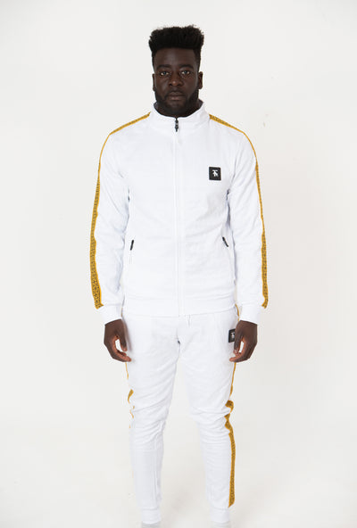 HRM FITTED COLLARED TRACKSUIT WHITE & ORANGE