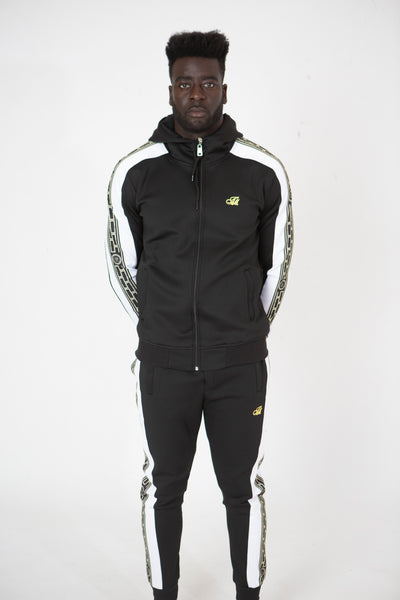 Luxe Suede Fitted Tracksuit - BLACK