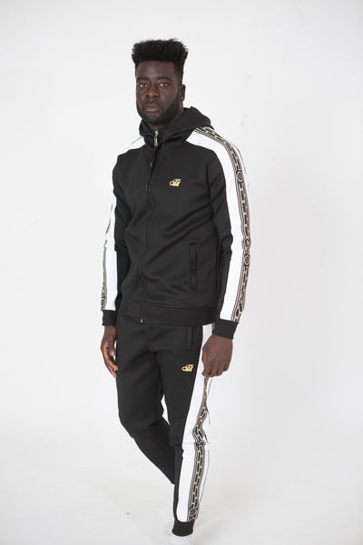 Luxe Suede Fitted Tracksuit - BLACK