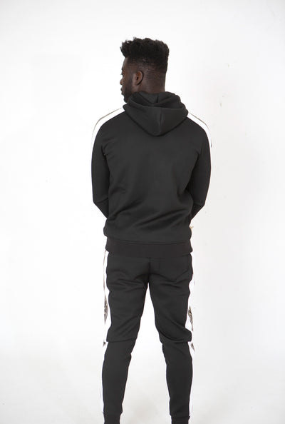 Luxe Suede Fitted Tracksuit - BLACK